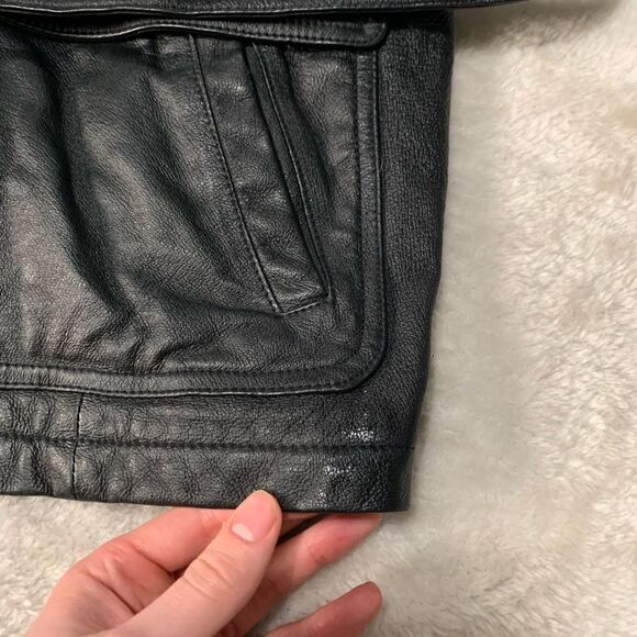 VTG Wilson’s‎ Thinsulate Black Leather Full Zip Jacket Size Large Y2K - Picture 8 of 12